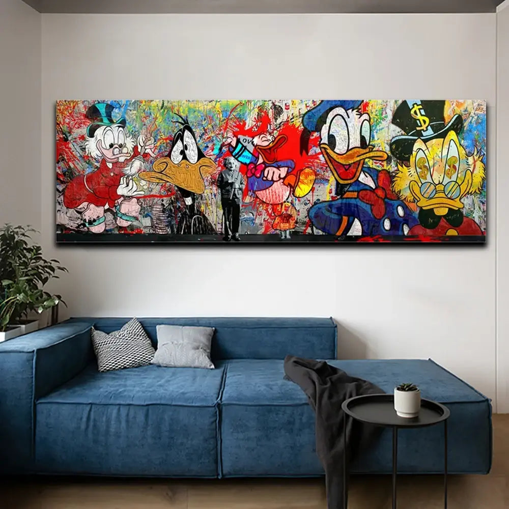 Monopoly Mickey Mouse Bill$ Graffiti Canvas Prints