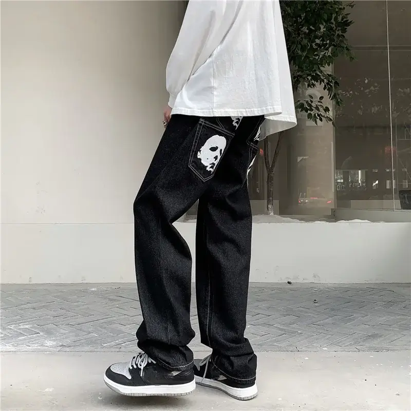 Spooky Printed Hip Hop Denim Jeans