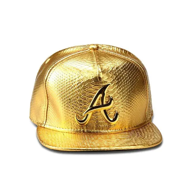 Shiny Faux Aligator Skin Hip-Hop Snapback Baseball Hat