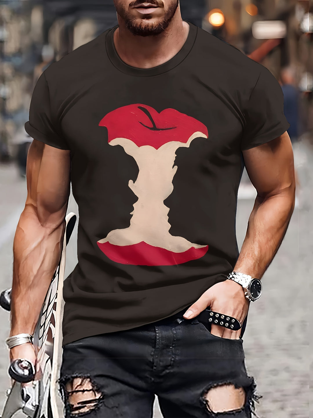 Fashionable Men's 3D Printed T-shirt - Made Of Soft And Breathable Polyester Fabric, Machine Washable, Round Neck Design, Comfortable And Casual Wear - Suitable For Daily Activities