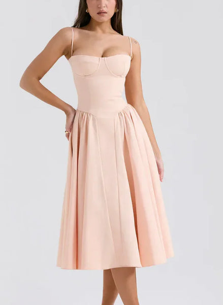 European And American Elegant Palace Style New Low-cut Suspender Large Swing Dress For Women