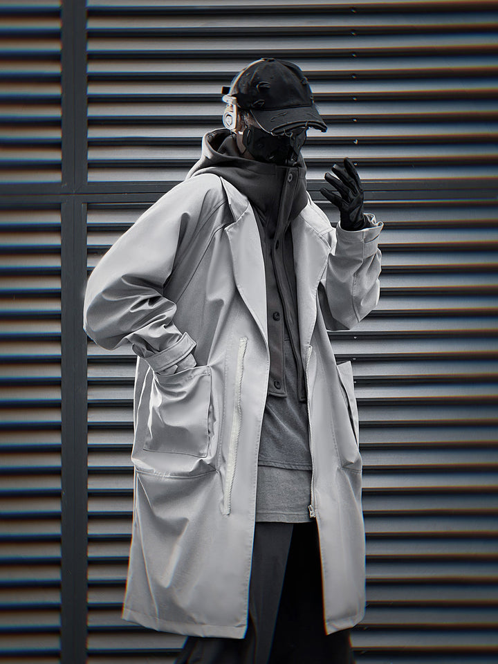 HiJ36 Grey Urban Trench Coat