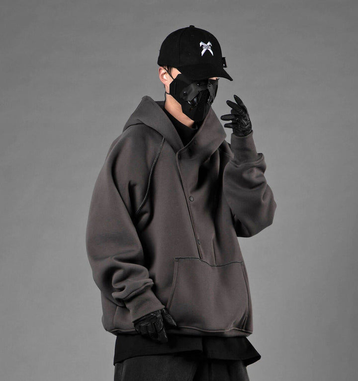 HiH38 Grey Layered Hoodie