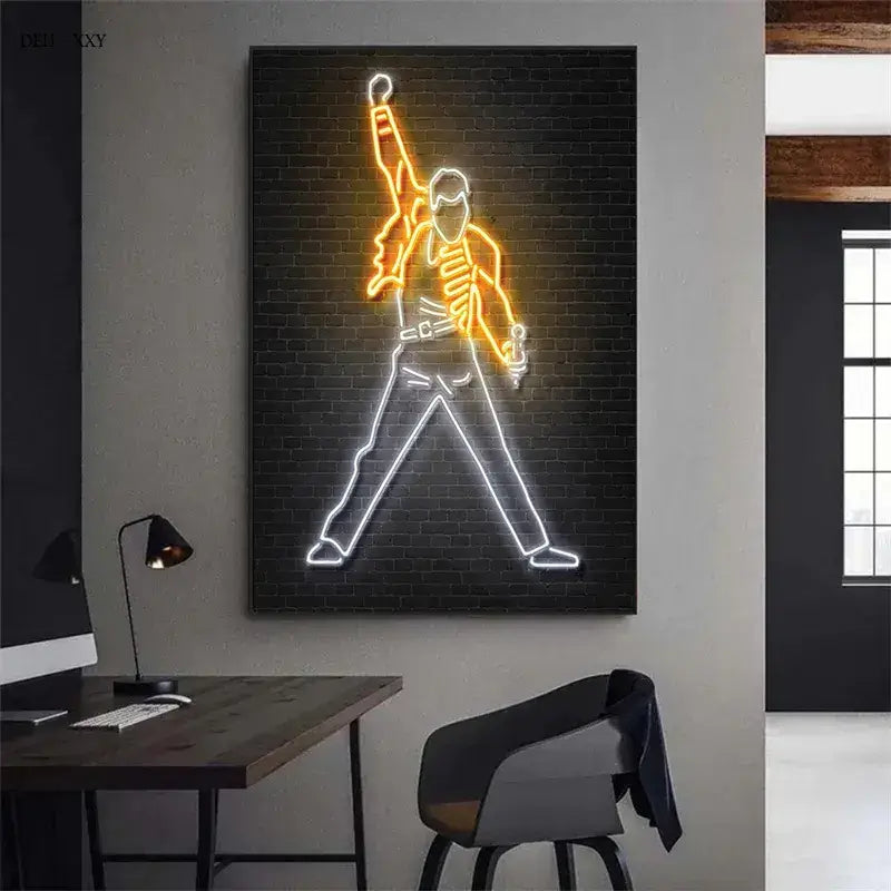 Neon Roots - Hip Hop and Rock Wall Art