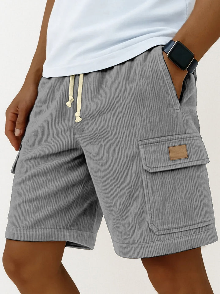 Men's Drawstring Corduroy Cargo Shorts
