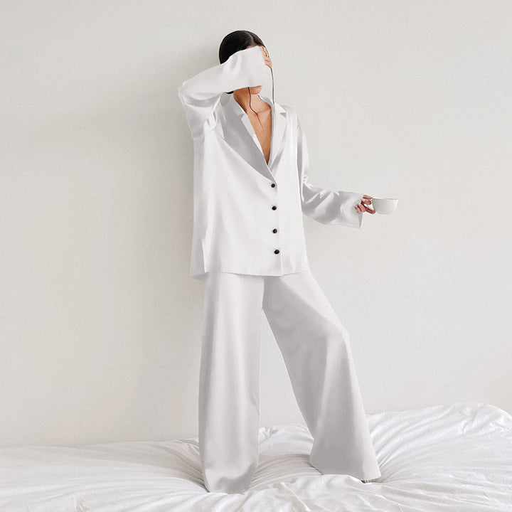 Women's Home Lounge-wear Super Baggy Silk Monocolor Pajamas