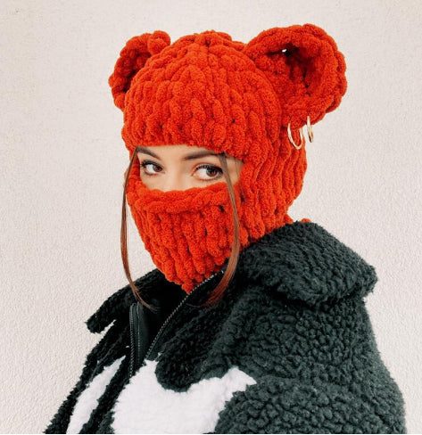 Ninja Bear Knitted Hat