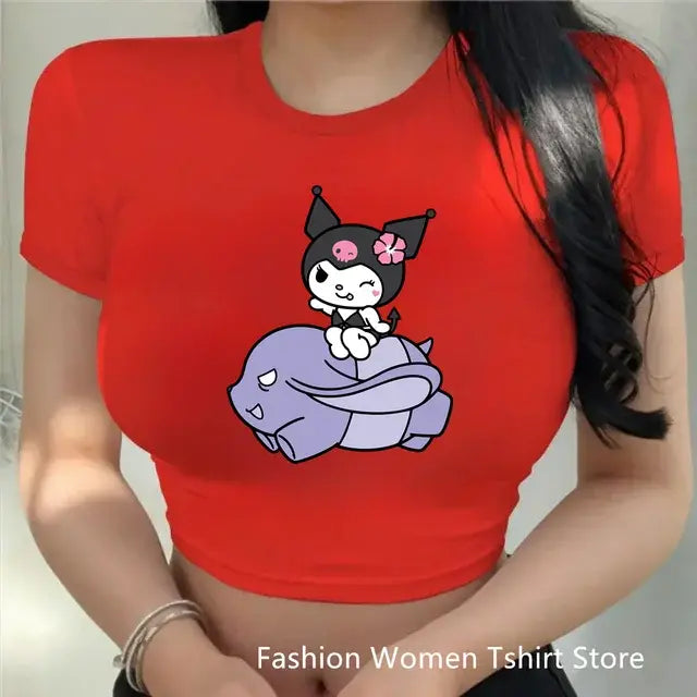 Women's Kuromi Crop Top T-Shirt