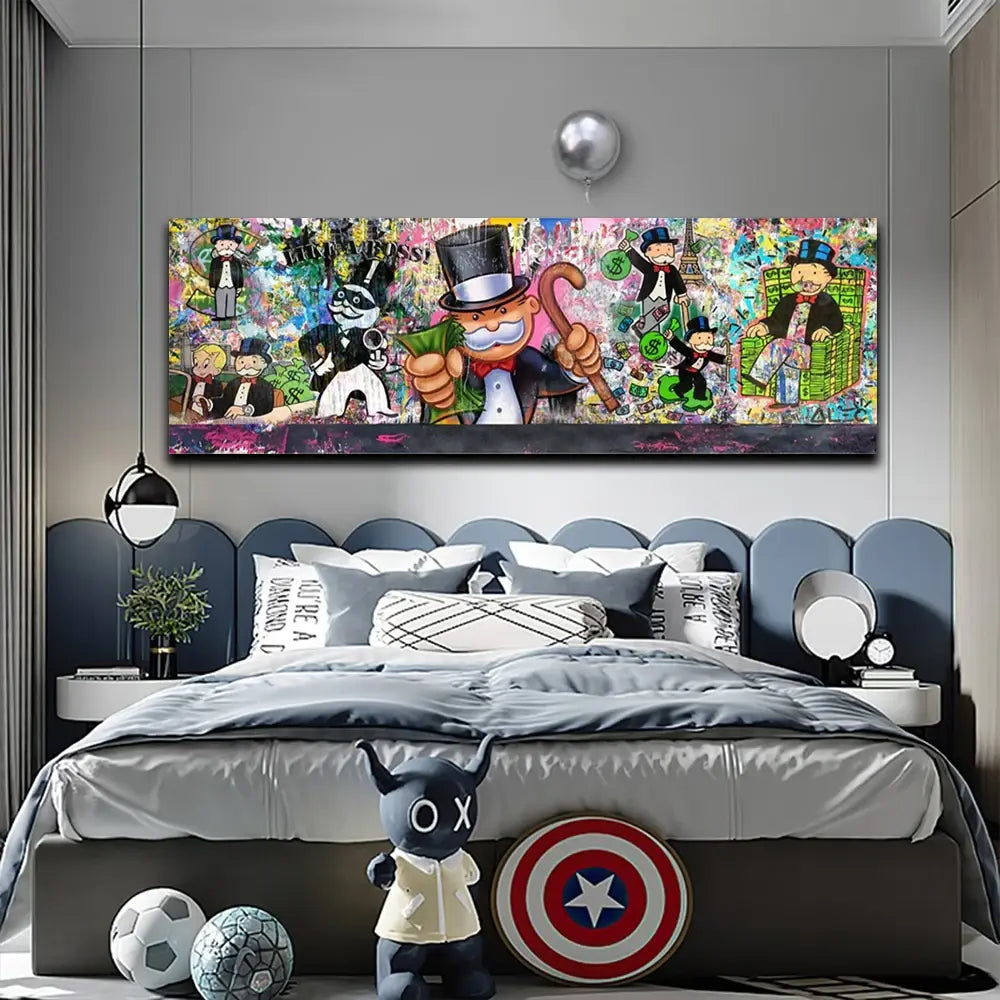 Monopoly Mickey Mouse Bill$ Graffiti Canvas Prints