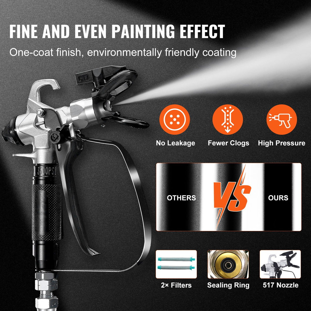 750W Stand Airless Paint Sprayer, 3000PSI High Efficiency Electric Airless Sprayer With Cart, Paint Sprayers For Home Interior And Exterior Furniture And Fences, Fine And Even Painting Effect