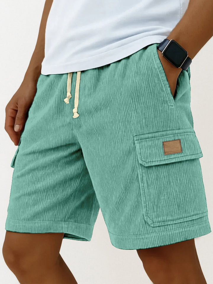 Men's Drawstring Corduroy Cargo Shorts