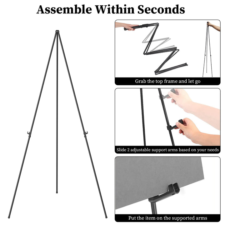 2 Pack Art Easel Stand 61in Collapsible A Frame Tripod Easel Iron Alloy. Comes with 2 Carry Bags