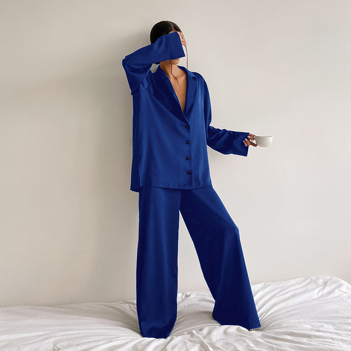 Women's Home Lounge-wear Super Baggy Silk Monocolor Pajamas