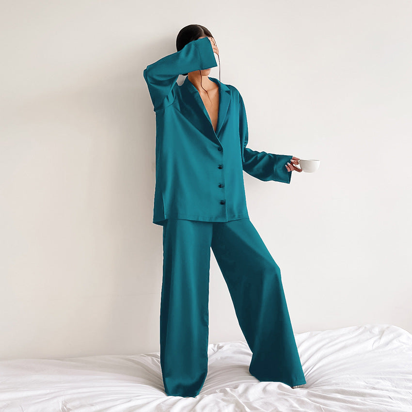 Women's Home Lounge-wear Super Baggy Silk Monocolor Pajamas