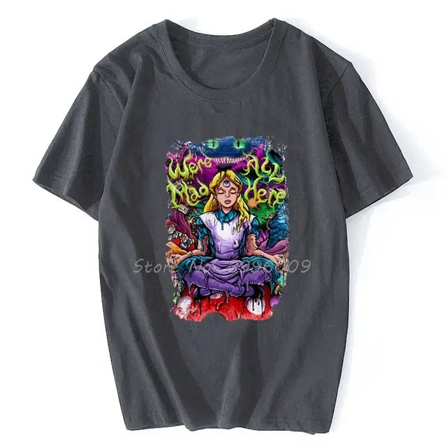 T Shirt  Psychedelic Trippy Female Lucid Dream LSD MDMA XTC Ecstasy Albert Hofmann T-shirt Men Cotton T Shirt Hip Hop Tees Tops