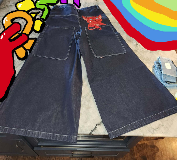 McGoodStore JNCO-like Baggy Flared Denim Jeans / Pants Get your hands on these incredibly crafted, baggy pants that will become your go-to pocket companion. Pre-order pricing no longer available. Regular orders delayed to Tuesday, September 3rd, 2024. $67