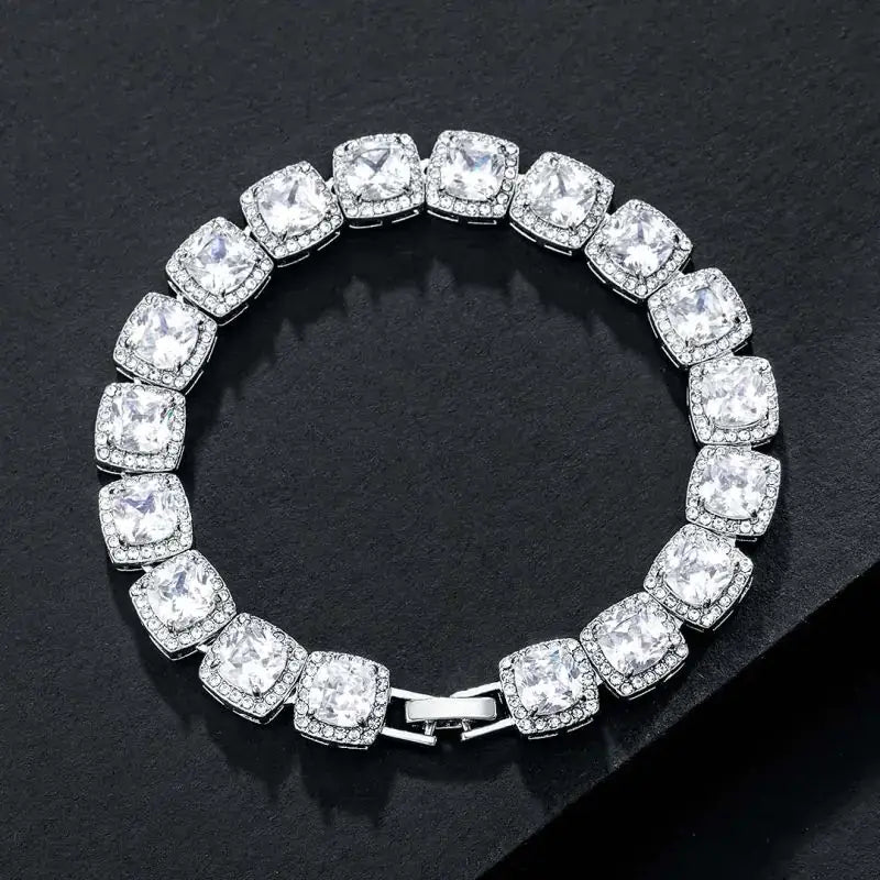 18K White Gold-plated Tennis Bracelet