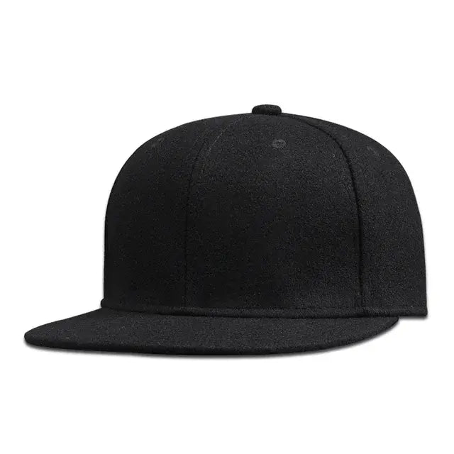 Man Plus Size Fitted Baseball Cap Big Size Hip Hop Wool Hat Back Closed Large Size Felt Snapback Cap 56cm 58cm 60cm 62cm 64cm