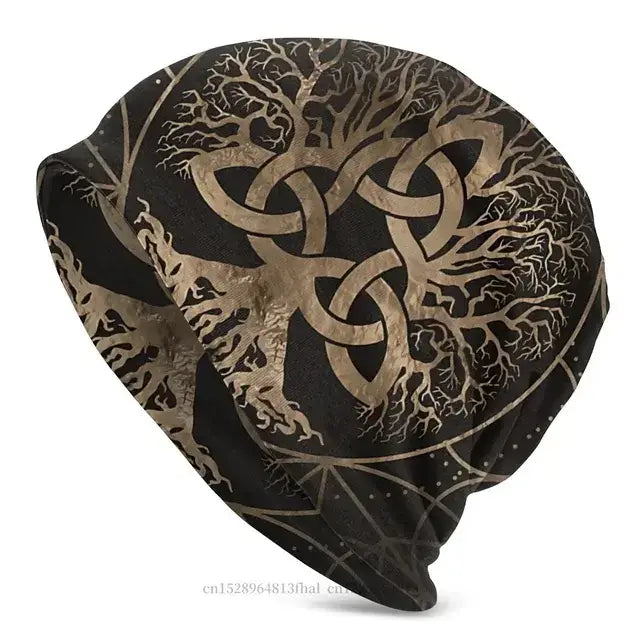 Celtic Beanie Hats Men Women's Thin Hat Tree Of With Triquetra Cap Street Skullies Beanie