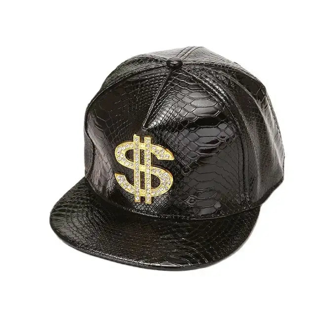 Shiny Faux Aligator Skin Hip-Hop Snapback Baseball Hat