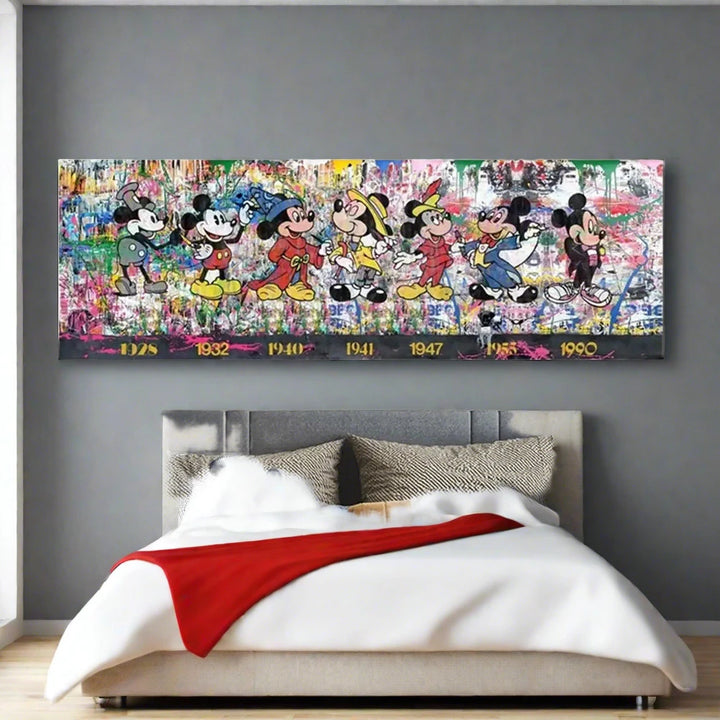 Monopoly Mickey Mouse Bill$ Graffiti Canvas Prints