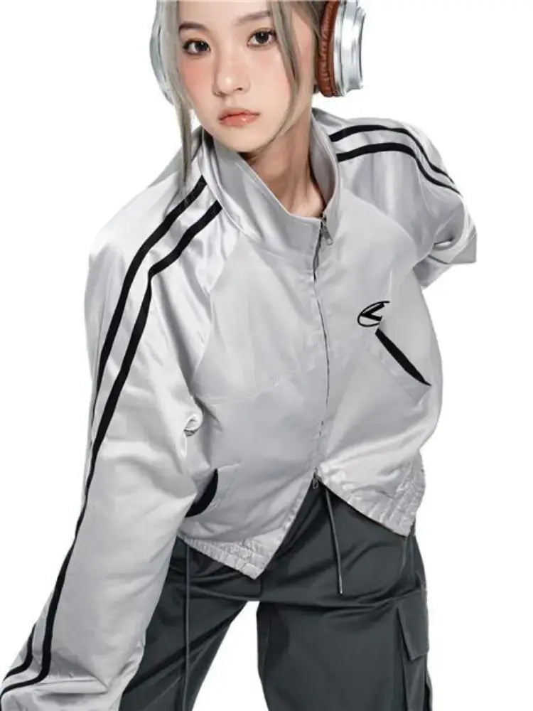 Women's Reflective Hip-Hop Zipper Jacket