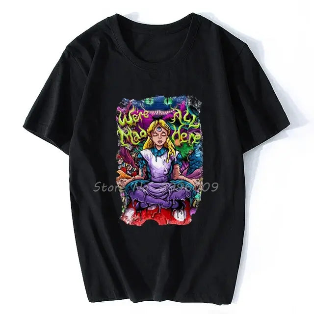 T Shirt  Psychedelic Trippy Female Lucid Dream LSD MDMA XTC Ecstasy Albert Hofmann T-shirt Men Cotton T Shirt Hip Hop Tees Tops