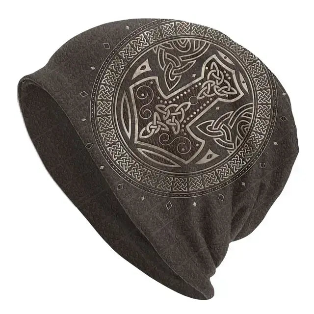 Celtic Beanie Hats Men Women's Thin Hat Tree Of With Triquetra Cap Street Skullies Beanie