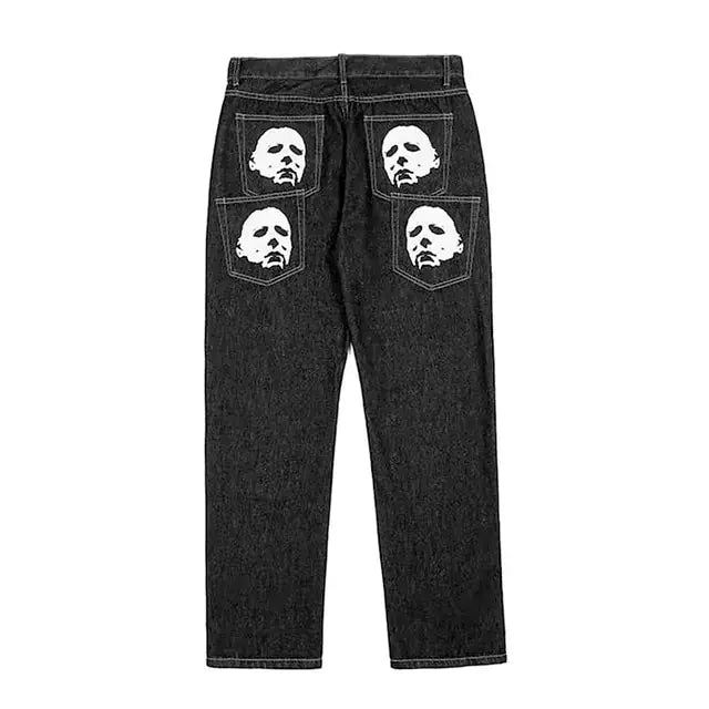 Spooky Printed Hip Hop Denim Jeans