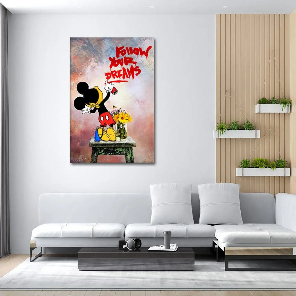 Mickey Mouse Graffiti Canvas Print