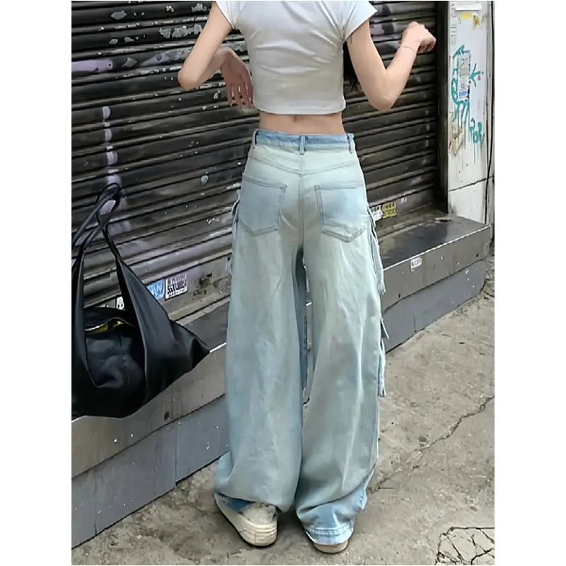 Female 90's Double Cargo Jeans 90's Hip Hop Style