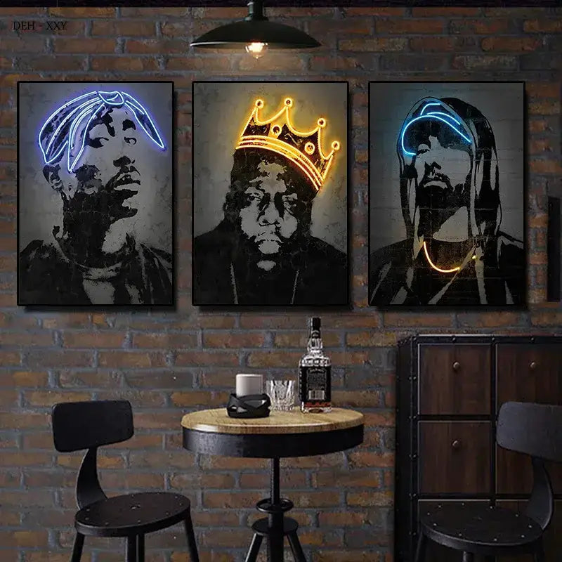 Neon Roots - Hip Hop and Rock Wall Art