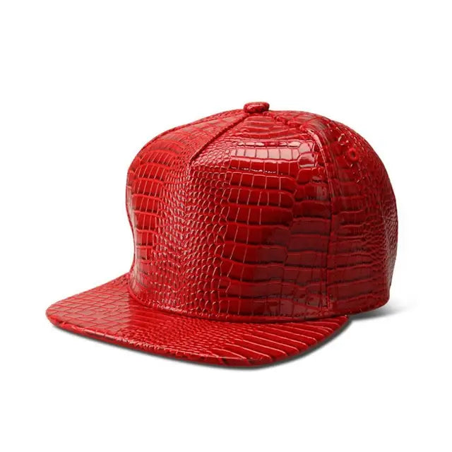 Shiny Faux Aligator Skin Hip-Hop Snapback Baseball Hat