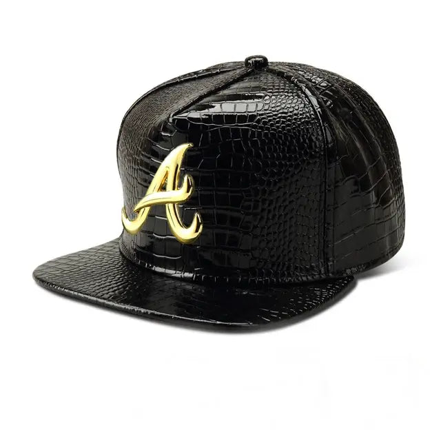 Shiny Faux Aligator Skin Hip-Hop Snapback Baseball Hat