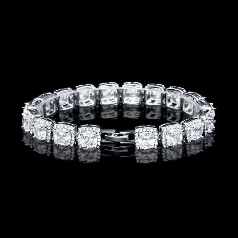 18K White Gold-plated Tennis Bracelet