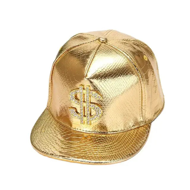 Shiny Faux Aligator Skin Hip-Hop Snapback Baseball Hat