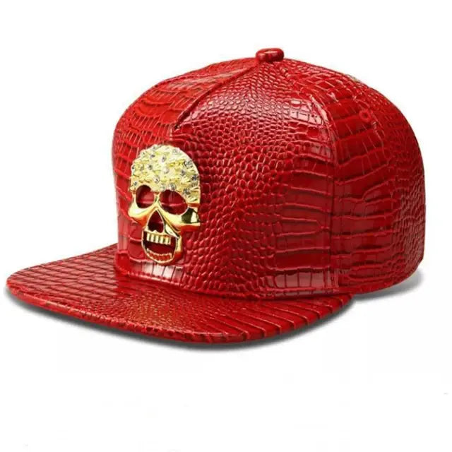 Shiny Faux Aligator Skin Hip-Hop Snapback Baseball Hat